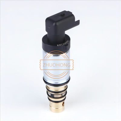 白色ACコンプレッサー Sanden 6C12 コンプレッサーの電気制御バルブ 12v DC